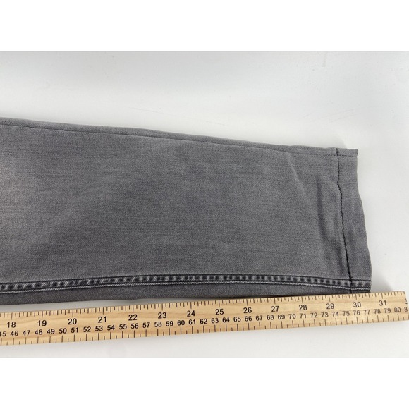 Mugsy Jeans Mens 32x32 Gray Beans Stretch Distress Whiskering Denim Grunge Biker - Picture 7 of 12